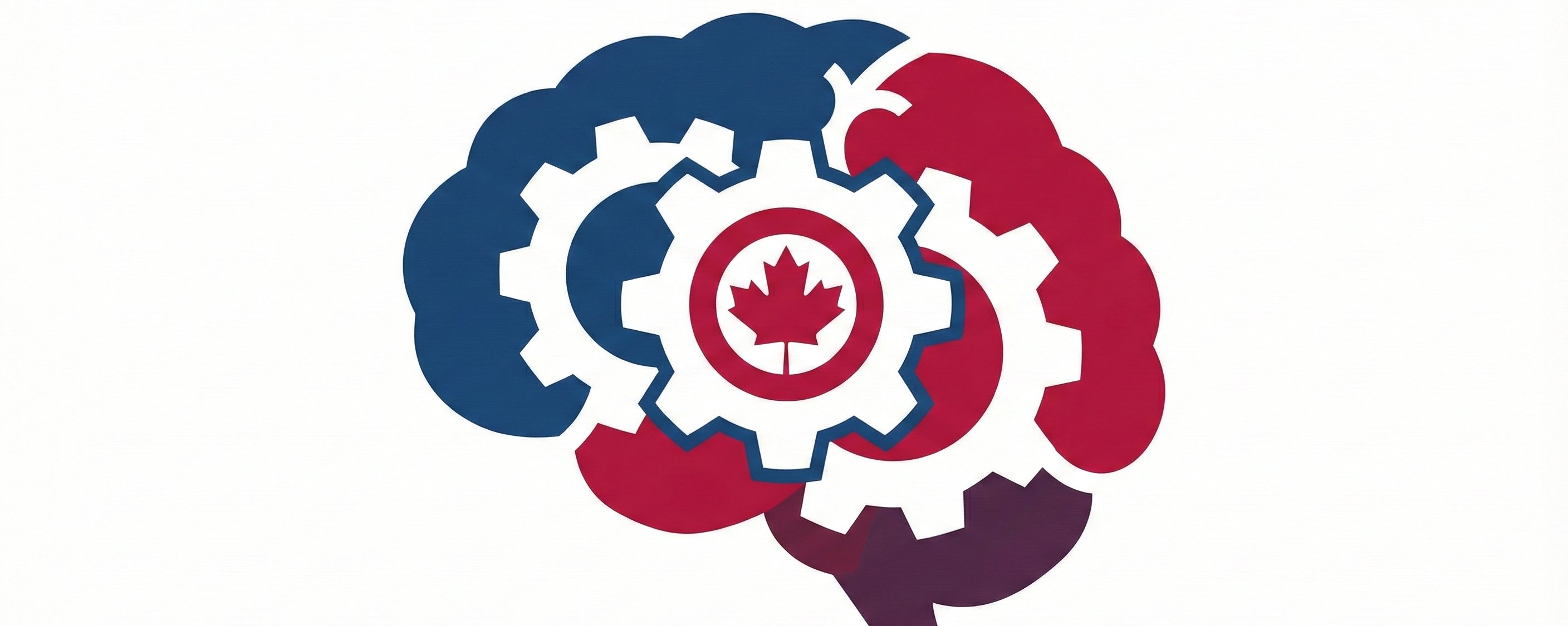 Stylized brain with interlocking gears and a maple leaf, marking Canada's first joint physician-nursing EVT simulation
